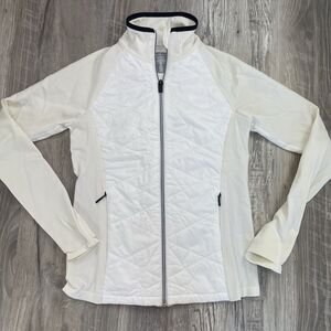Athleta Jacket Flurry Force Insulated Quilted Zip Coat White Ivory Size Xsmall